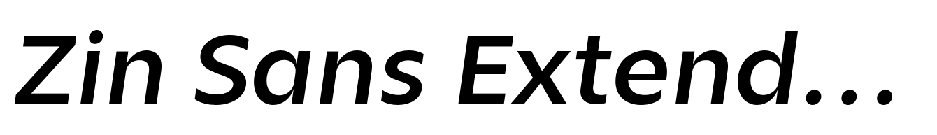 Zin Sans Extended Medium Italic